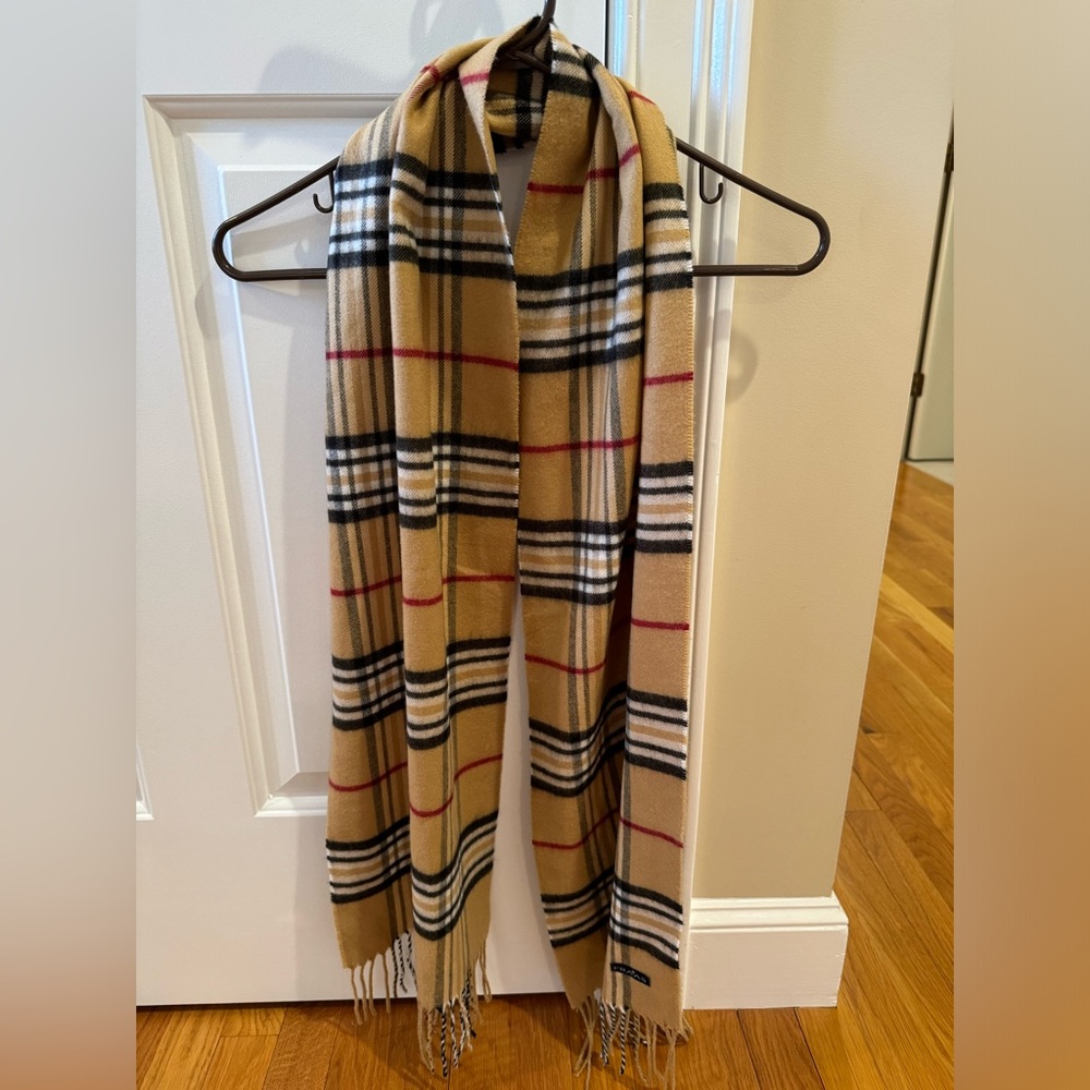 Beige Plaid Scarf